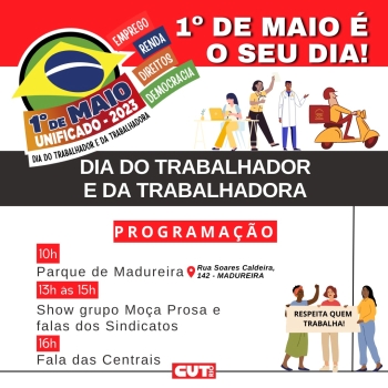 No Rio, ato do 1º de Maio será no Parque de Madureira