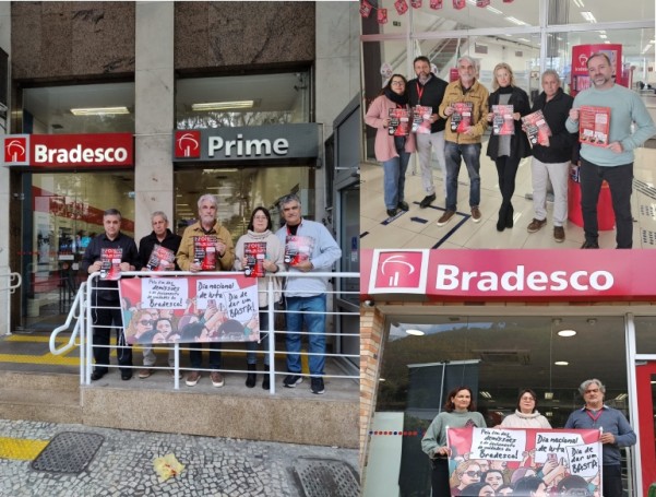 Dia Nacional de Luta cobra respeito do Bradesco a bancários e clientes