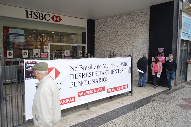 Dia Internacional de Luta na América Latina no HSBC - Melhores condições de trabalho
