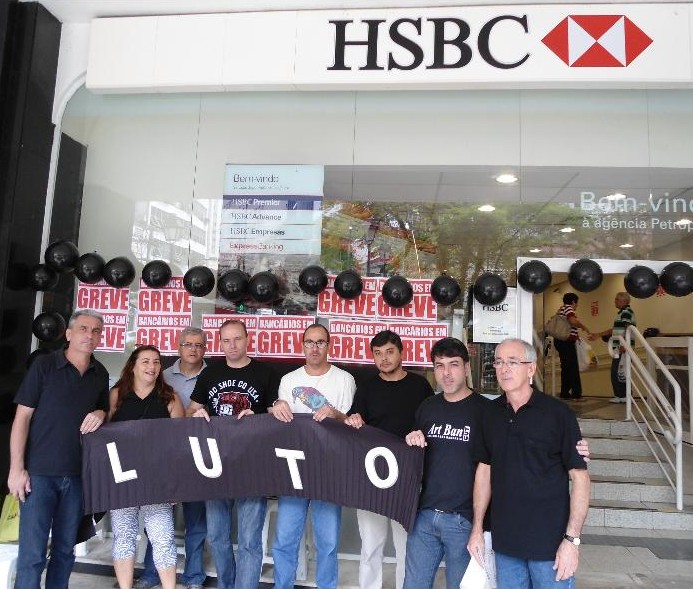 Bancários paralisam agências do HSBC