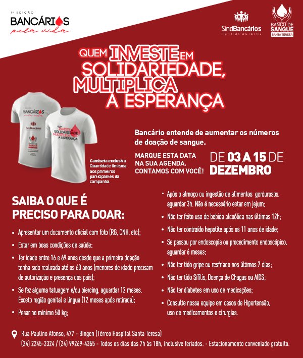 BANCÁRIOS PELA VIDA – 1ª EDIÇÃO