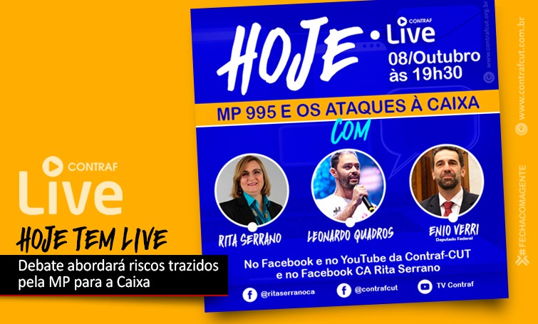 MP 995 será tema de Live da Contraf-CUT nesta 5ª feira (8)