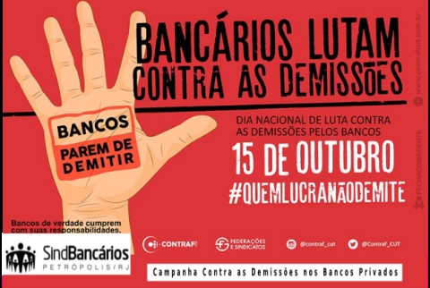 Bancários de Petrópolis protestam contra demissões