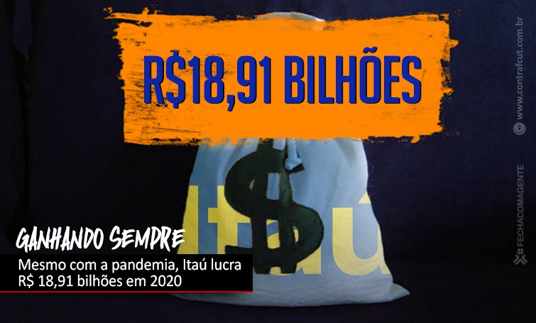 Mesmo em meio a pandemia, Itaú lucra R$ 18,91 bilhões em 2020