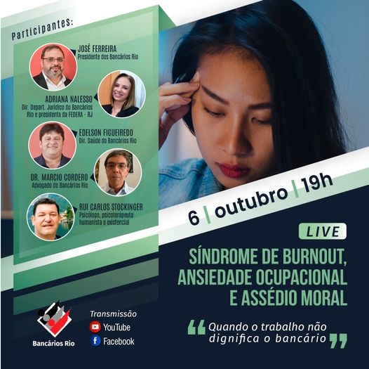 LIVE: Síndrome de Burnout, Ansiedade Ocupacional e Assédio Moral