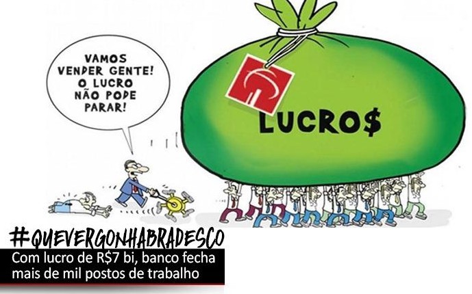 Bradesco lucra R$ 7 bi em três meses e demite